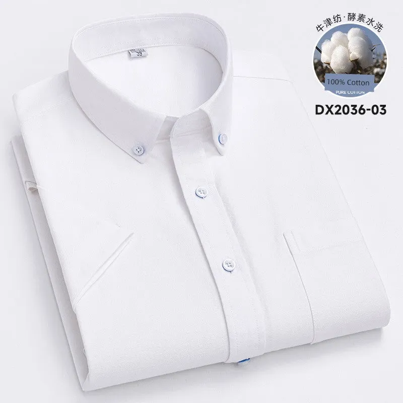 Casual Oxford Men's Short-Sleeved Dress Shirts