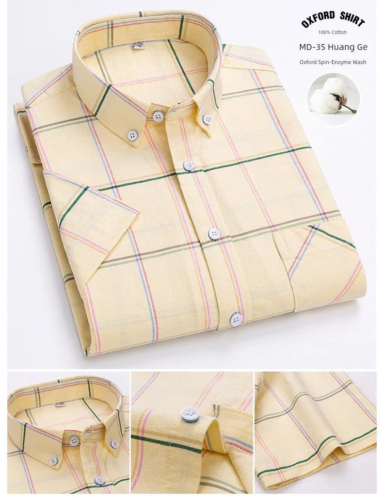 Casual Oxford Men's Short-Sleeved Dress Shirts