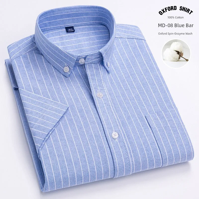 Casual Oxford Men's Short-Sleeved Dress Shirts