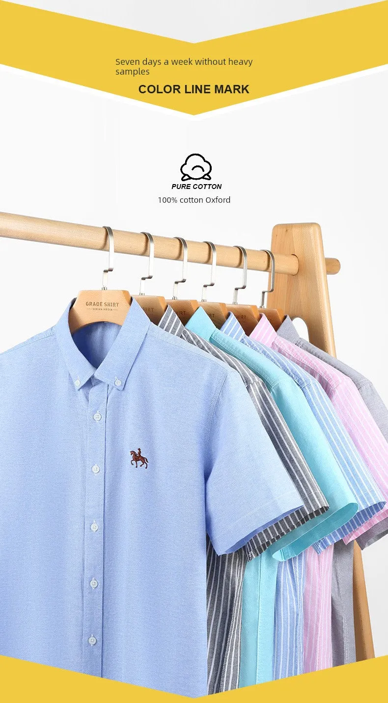 Casual Oxford Men's Short-Sleeved Dress Shirts