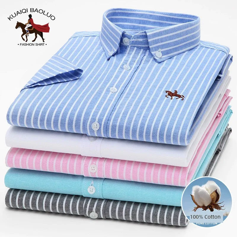 Casual Oxford Men's Short-Sleeved Dress Shirts