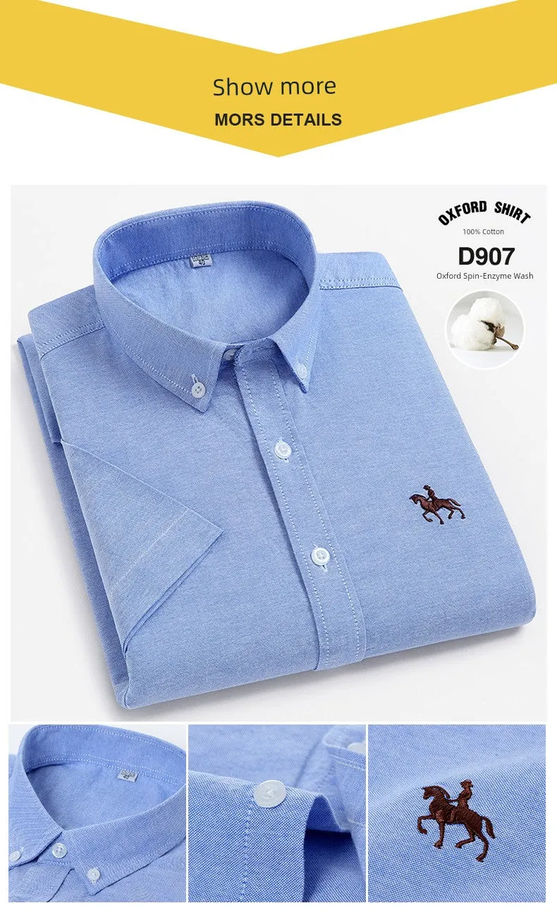 Casual Oxford Men's Short-Sleeved Dress Shirts