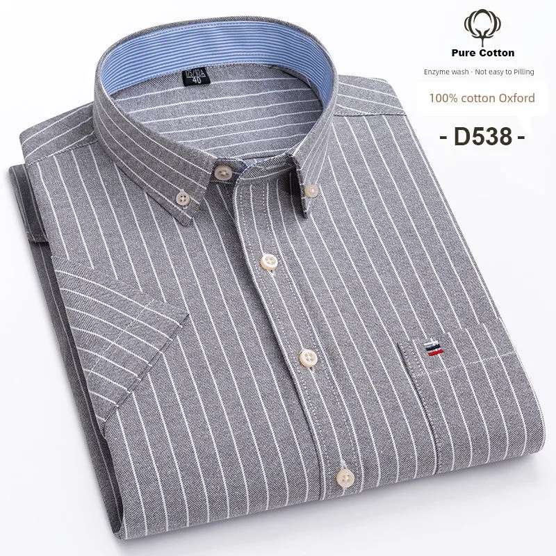 Casual Oxford Men's Short-Sleeved Dress Shirts