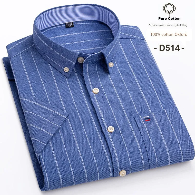 Casual Oxford Men's Short-Sleeved Dress Shirts