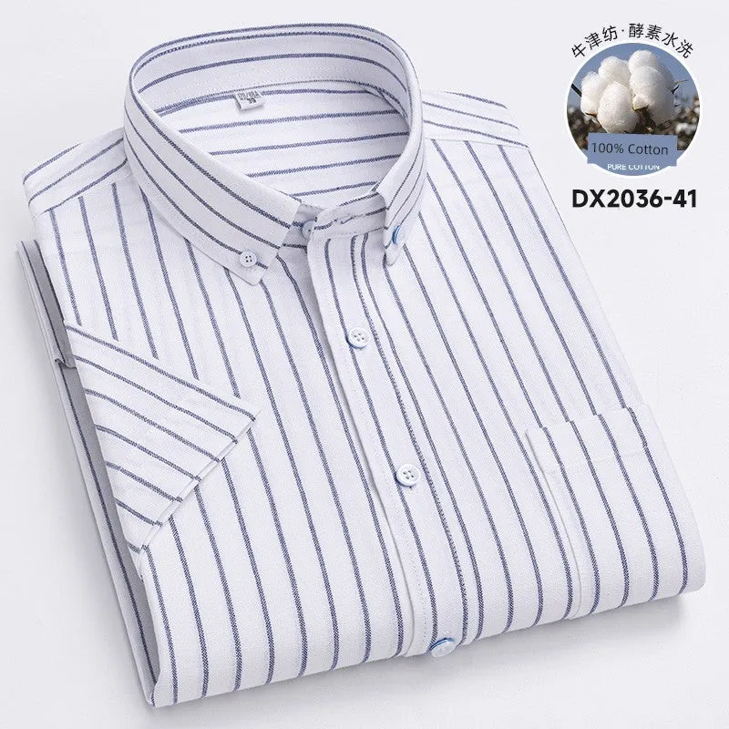 Casual Oxford Men's Short-Sleeved Dress Shirts