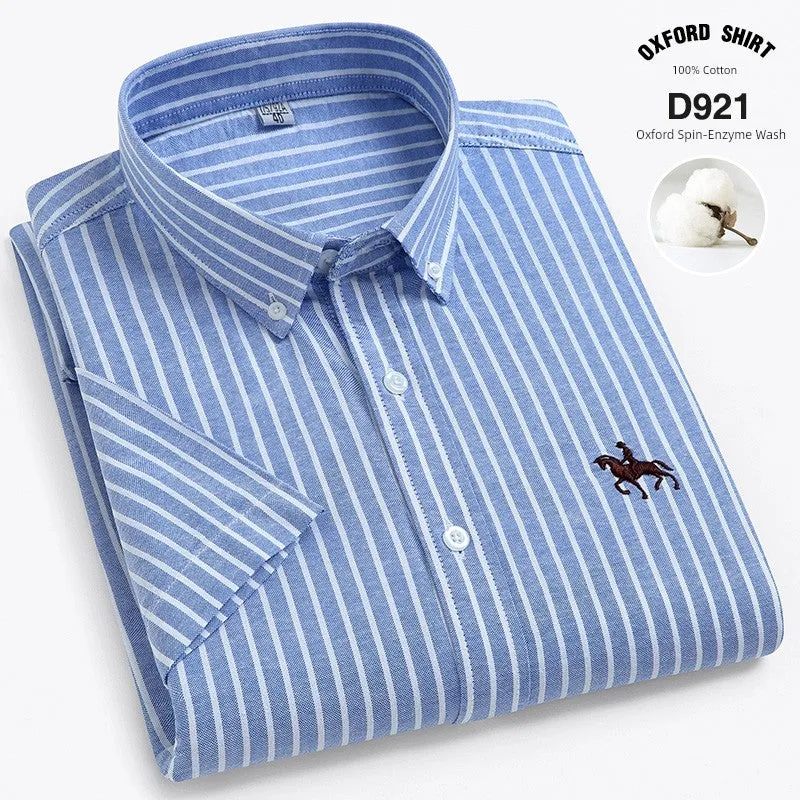 Casual Oxford Men's Short-Sleeved Dress Shirts