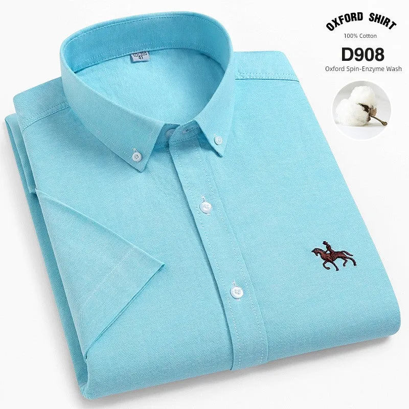 Casual Oxford Men's Short-Sleeved Dress Shirts