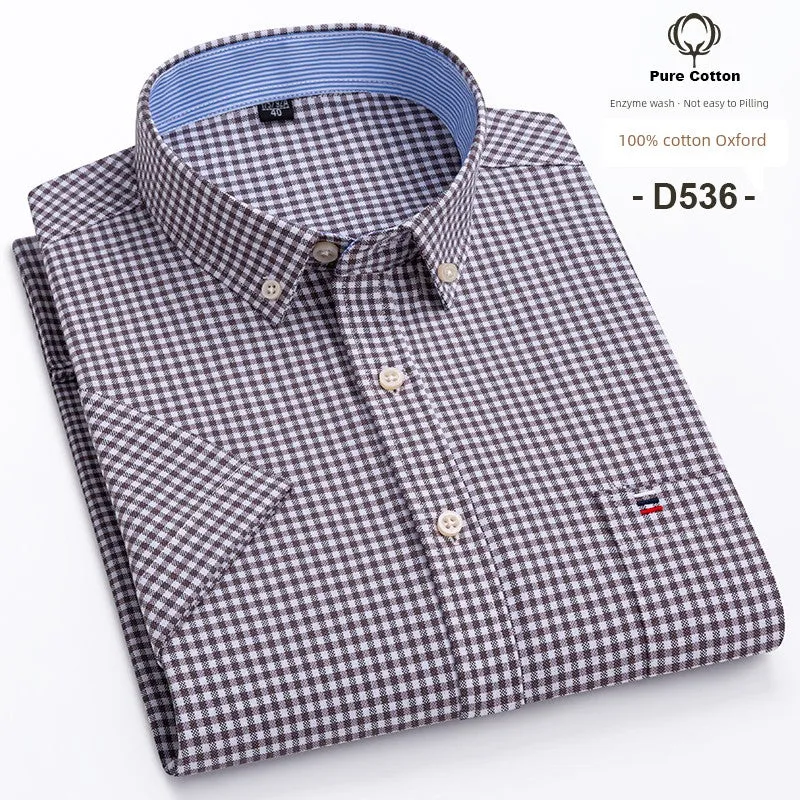 Casual Oxford Men's Short-Sleeved Dress Shirts