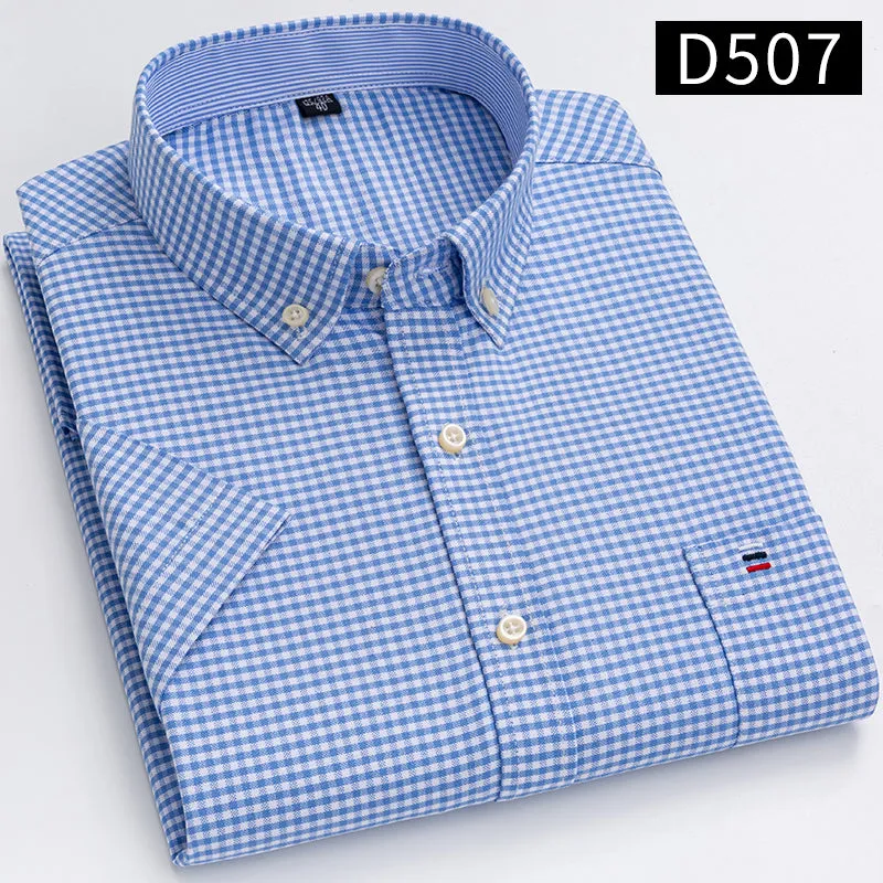 Casual Oxford Men's Short-Sleeved Dress Shirts