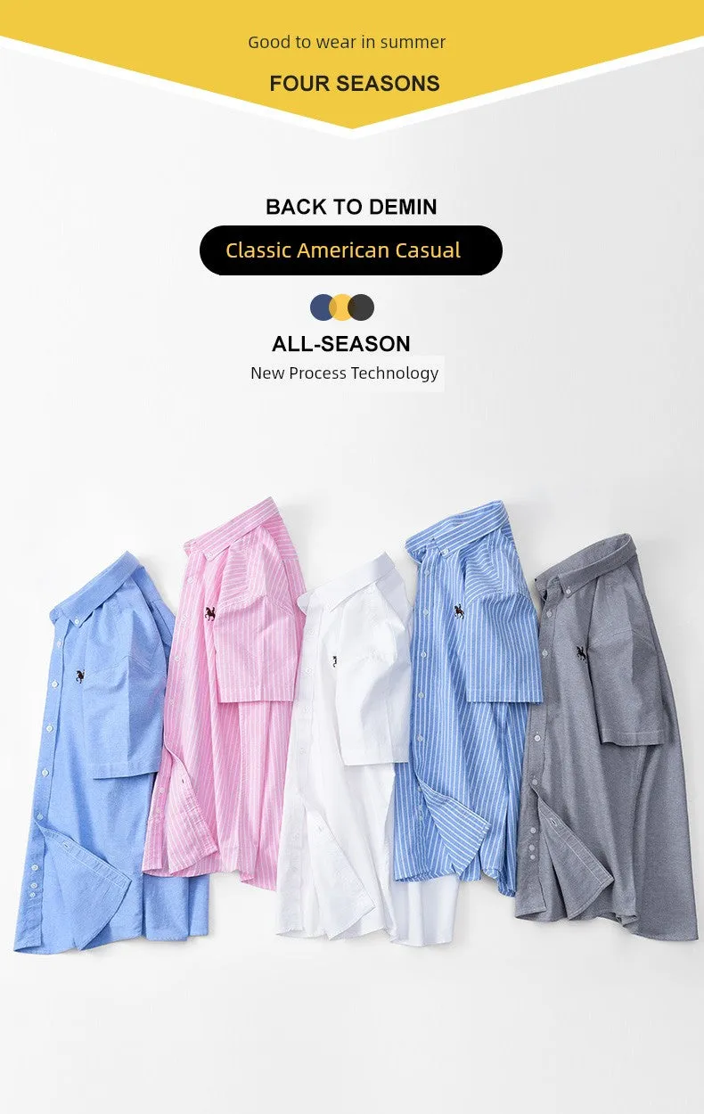 Casual Oxford Men's Short-Sleeved Dress Shirts