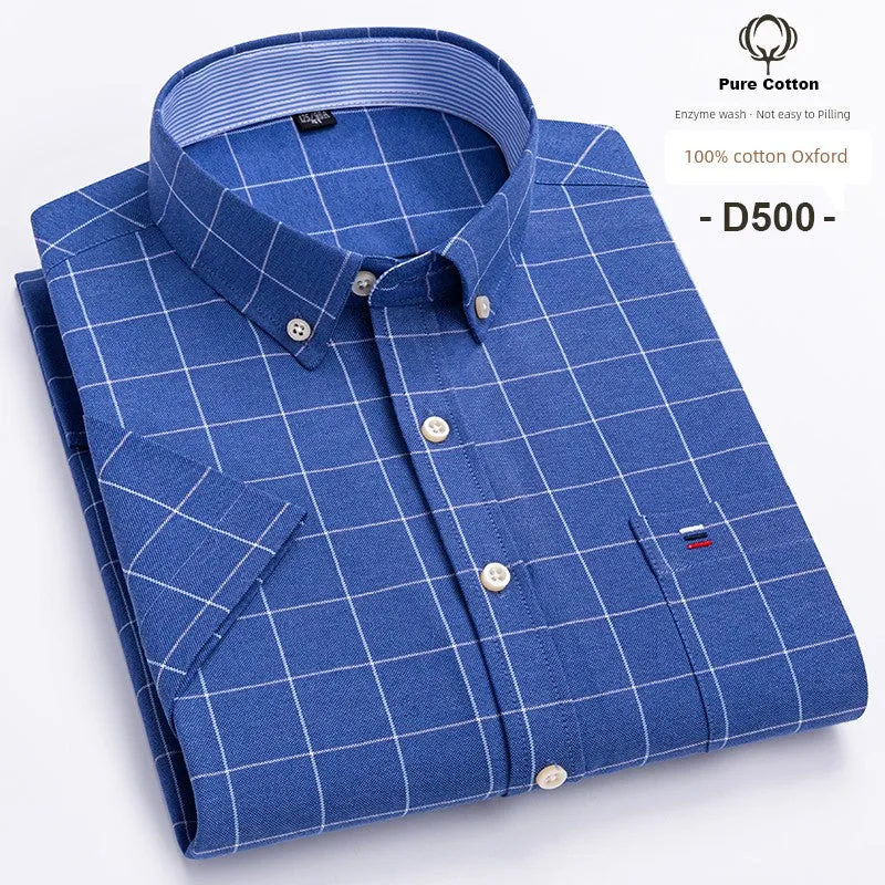 Casual Oxford Men's Short-Sleeved Dress Shirts