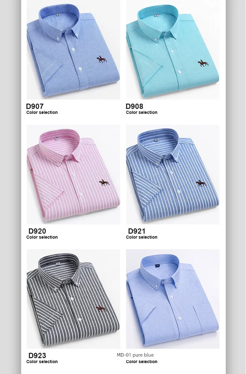 Casual Oxford Men's Short-Sleeved Dress Shirts