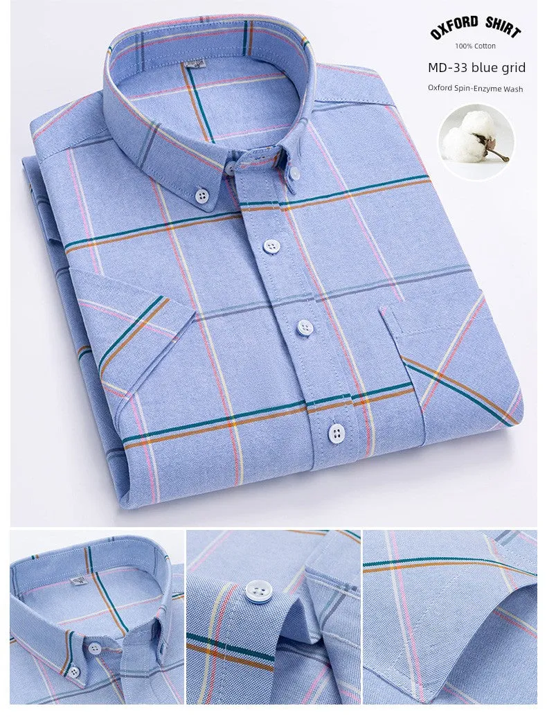 Casual Oxford Men's Short-Sleeved Dress Shirts