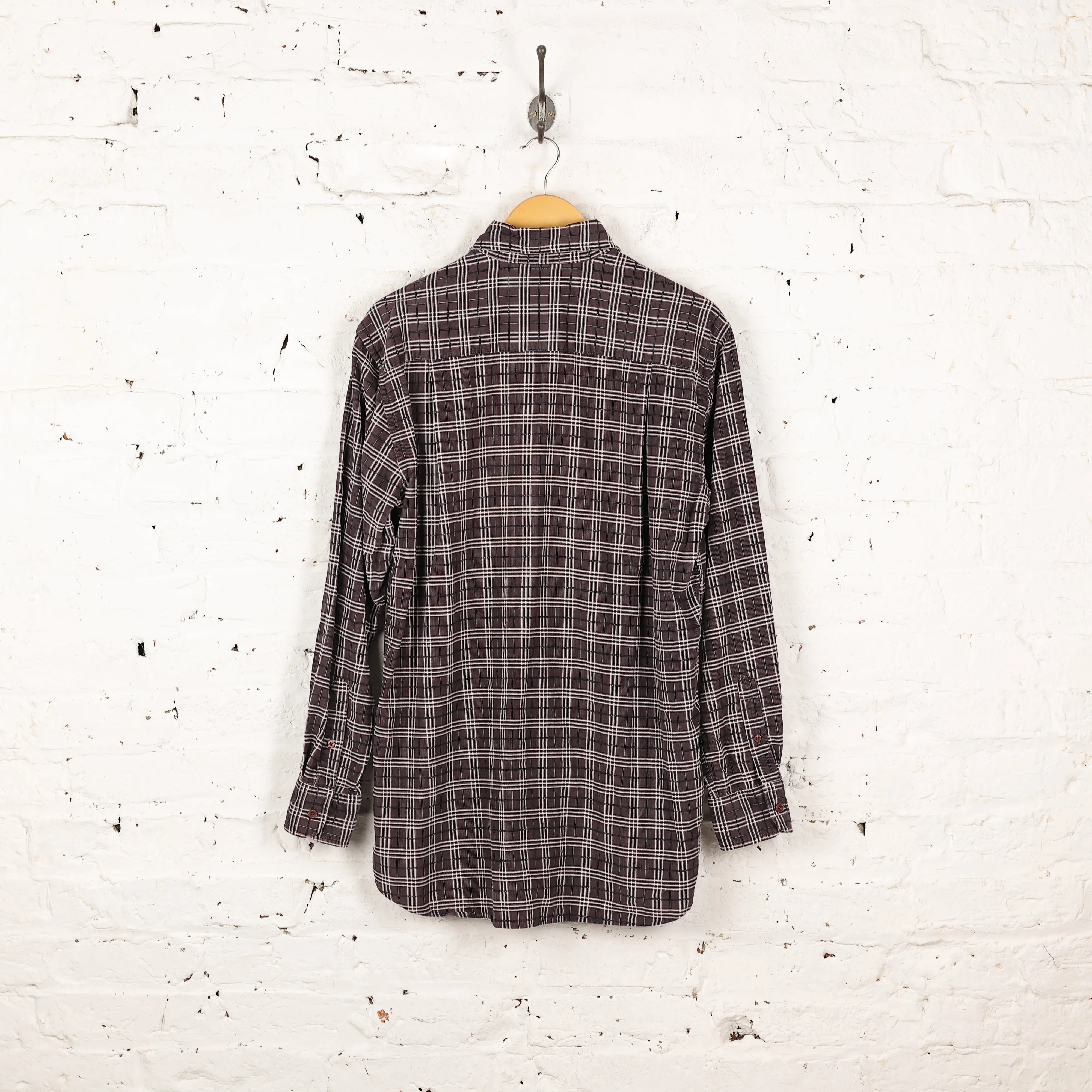 Checked Corduroy Shirt - Grey - M
