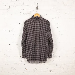 Checked Corduroy Shirt - Grey - M