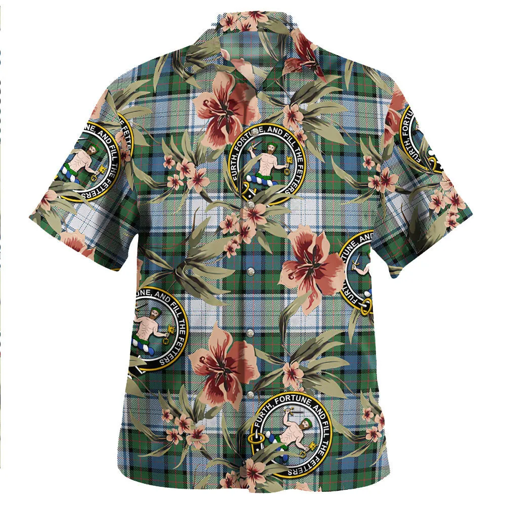 Clan Murray of Atholl Dress (Murray Dress) Ancient Tartan Crest Badge Aloha Hawaiian Shirt Tropical Old Style IH39