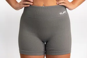 Classic Ribbed Biker Shorts - Gray