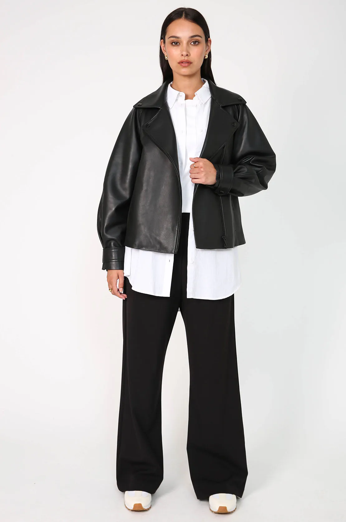 coached pant / black