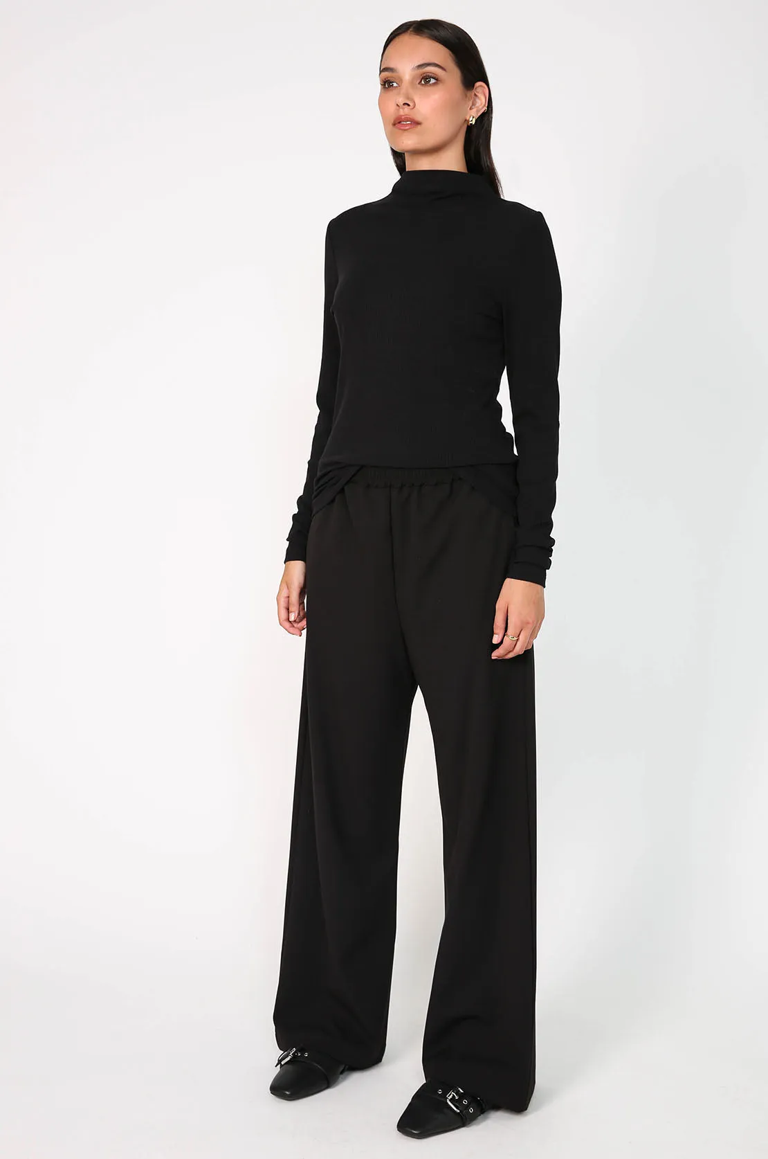 coached pant / black