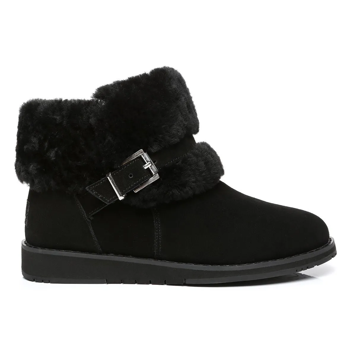 Collette Buckled Strap Fluffy Boots