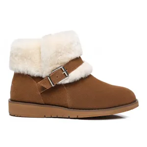 Collette Buckled Strap Fluffy Boots