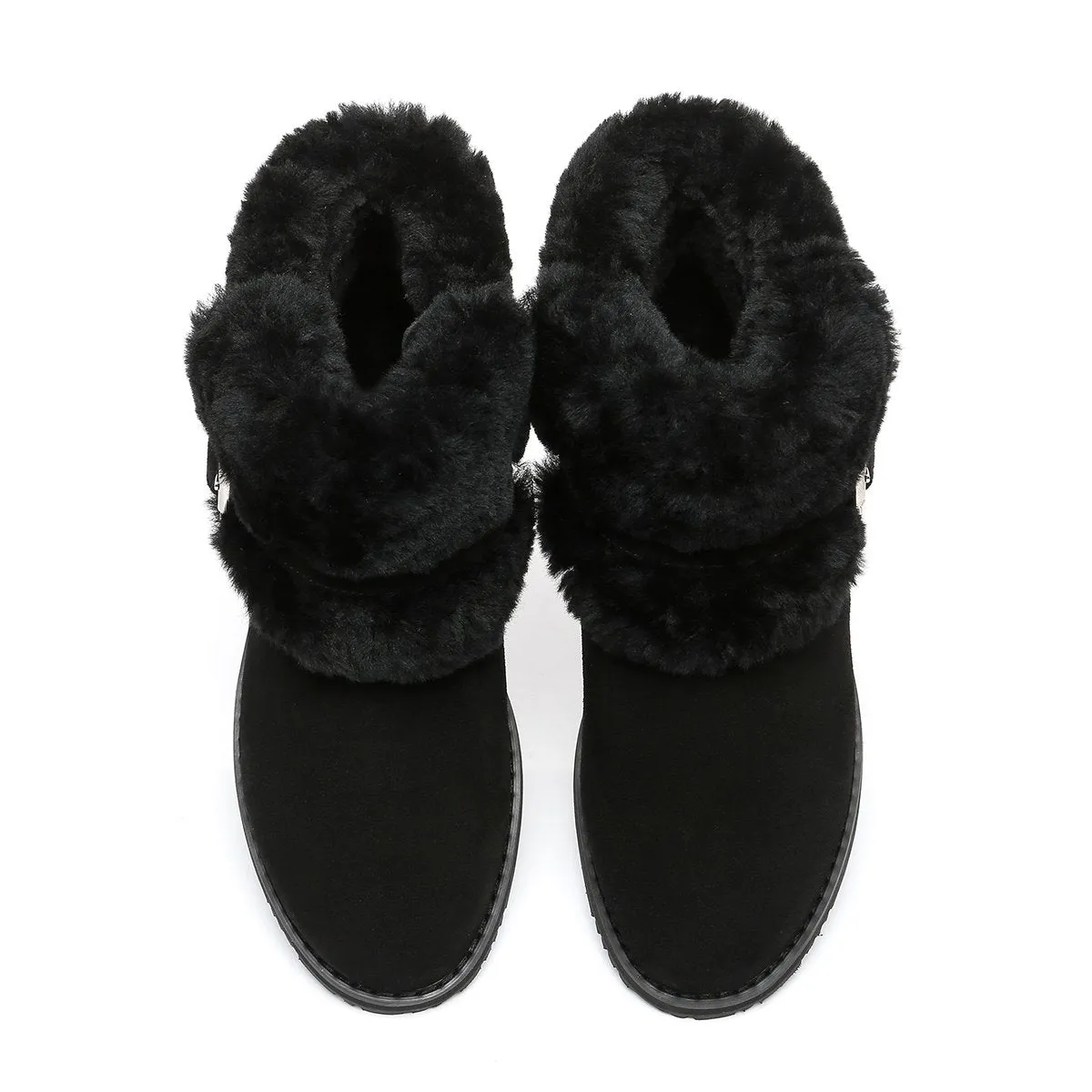 Collette Buckled Strap Fluffy Boots