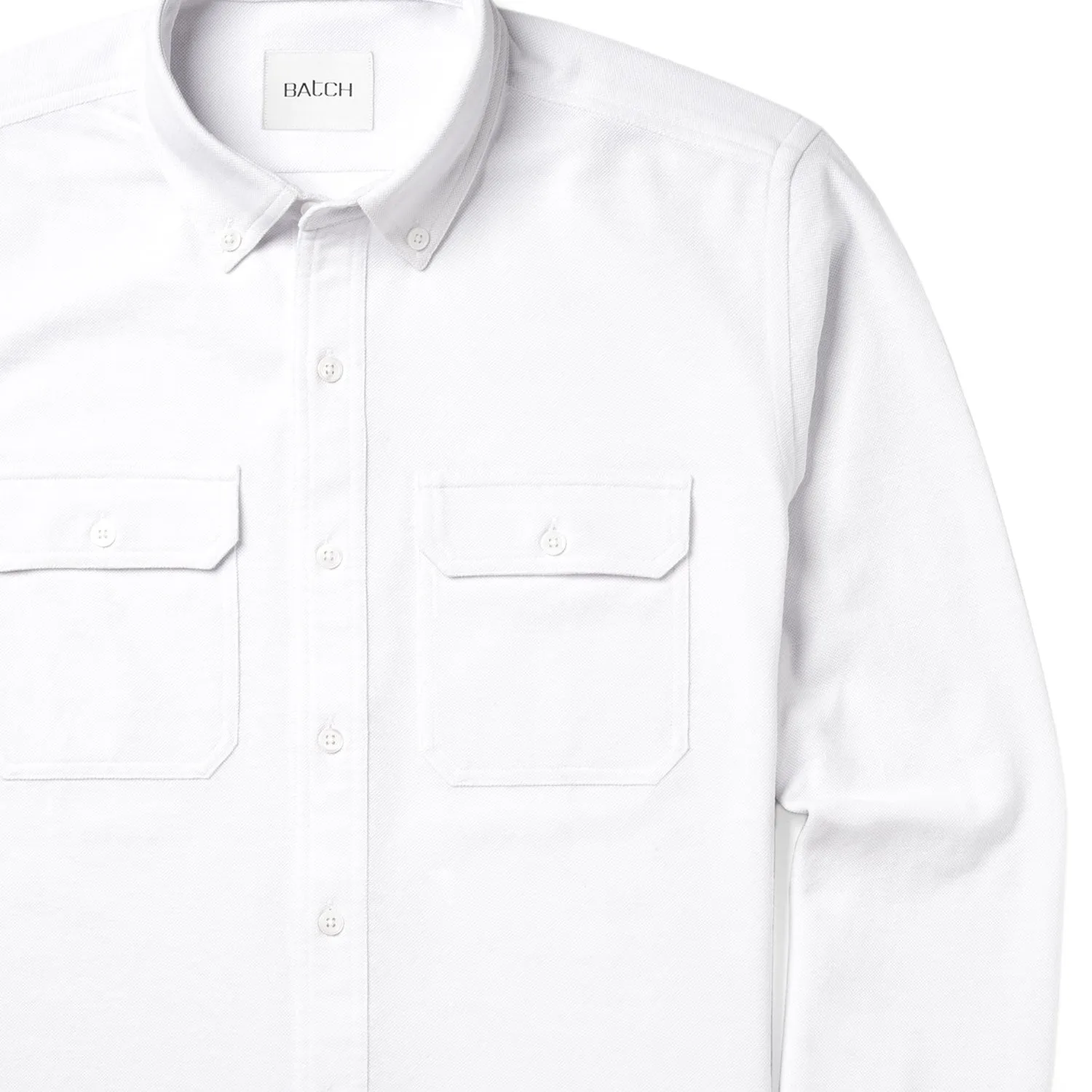 Constructor Knit Utility Shirt – White Cotton Poly Pique
