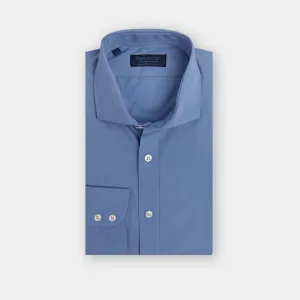 Contemporary Fit, Cutaway Collar, Two Button Cuff in Plain Mid Blue