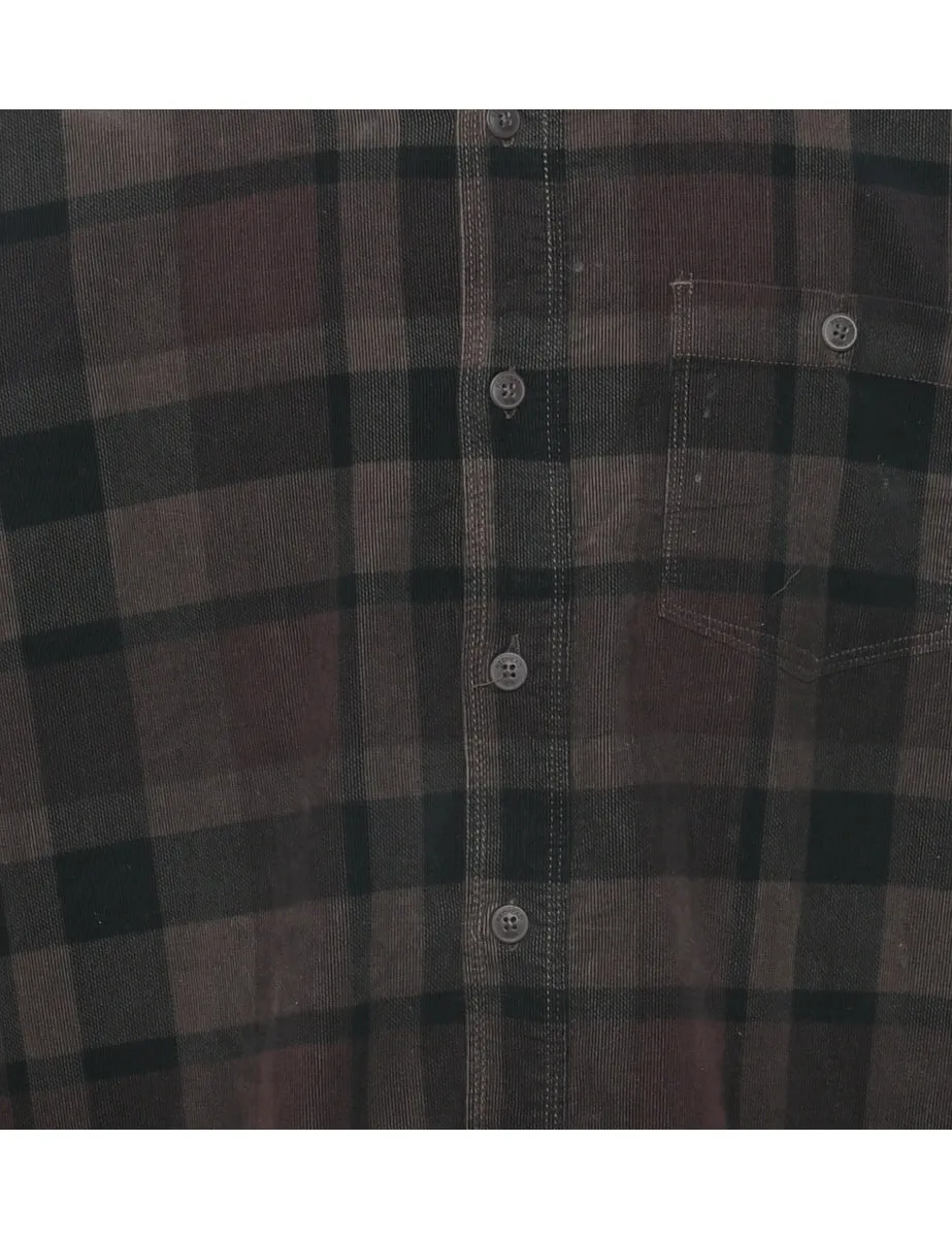 Corduroy Checked Shirt - L