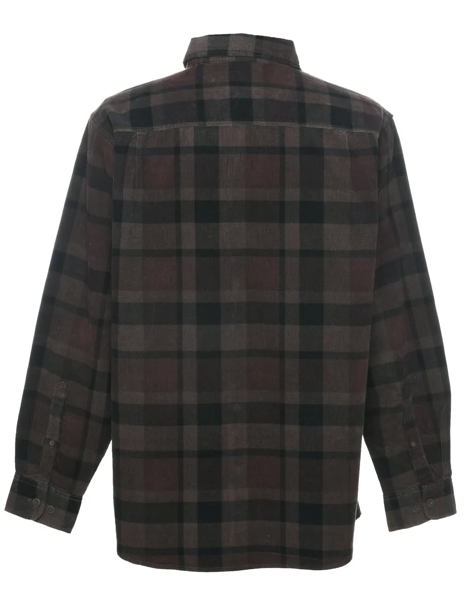 Corduroy Checked Shirt - L