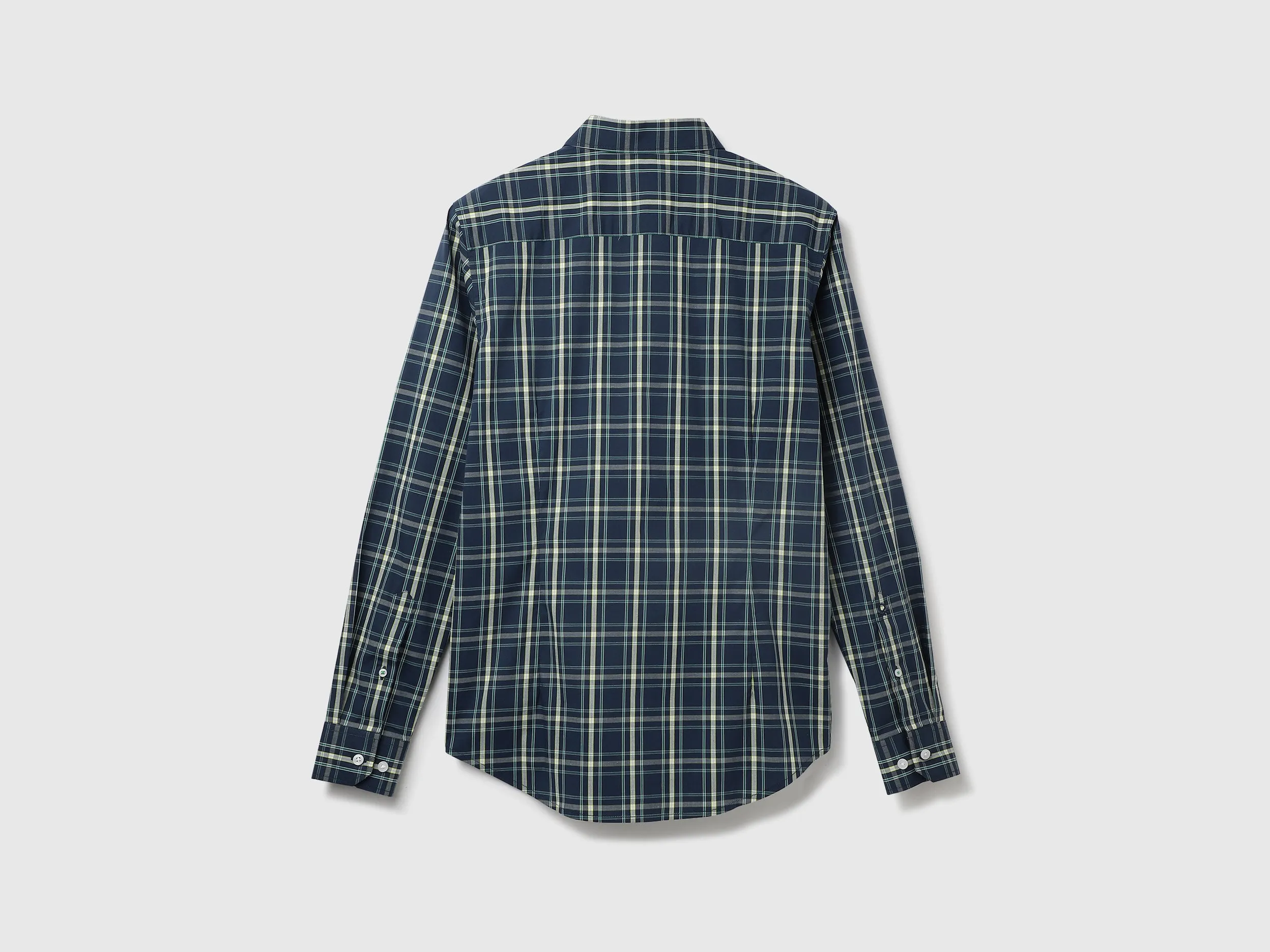 Cotton Checked Cutaway Collar Mens Shirts