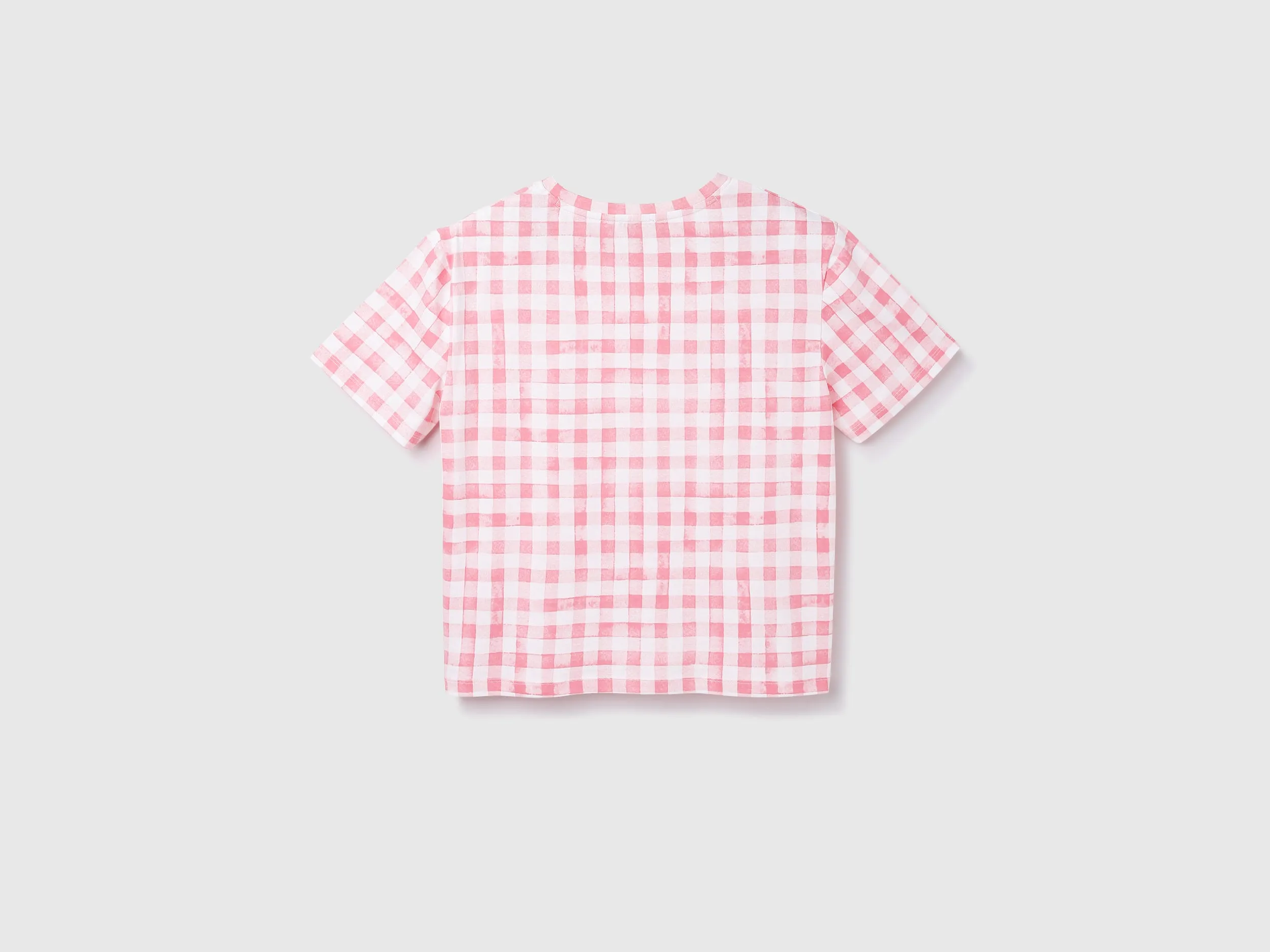 Cotton Checked Round Neck Women T-shirts