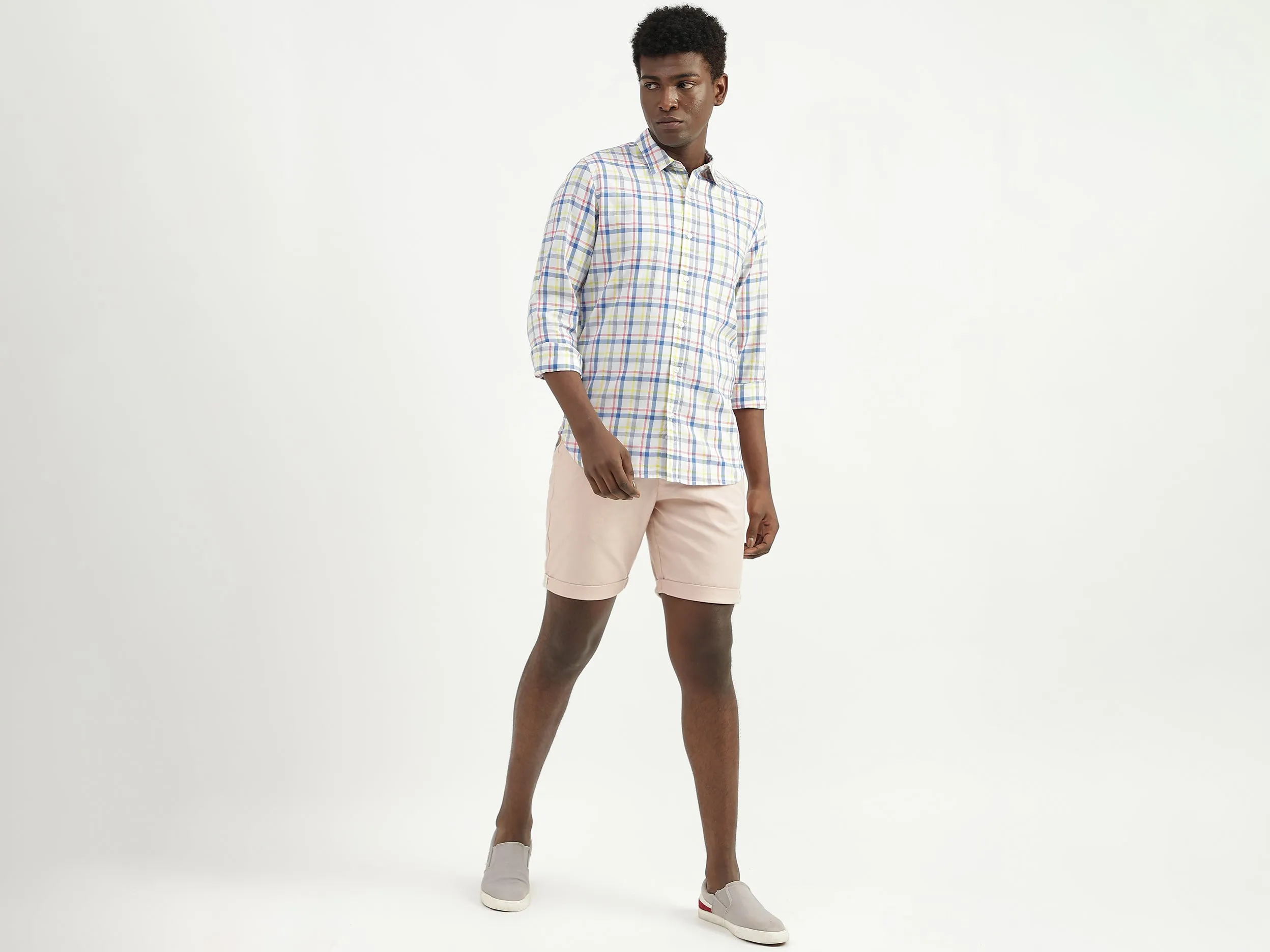 Cotton Checked Spread Collar Mens Shirts