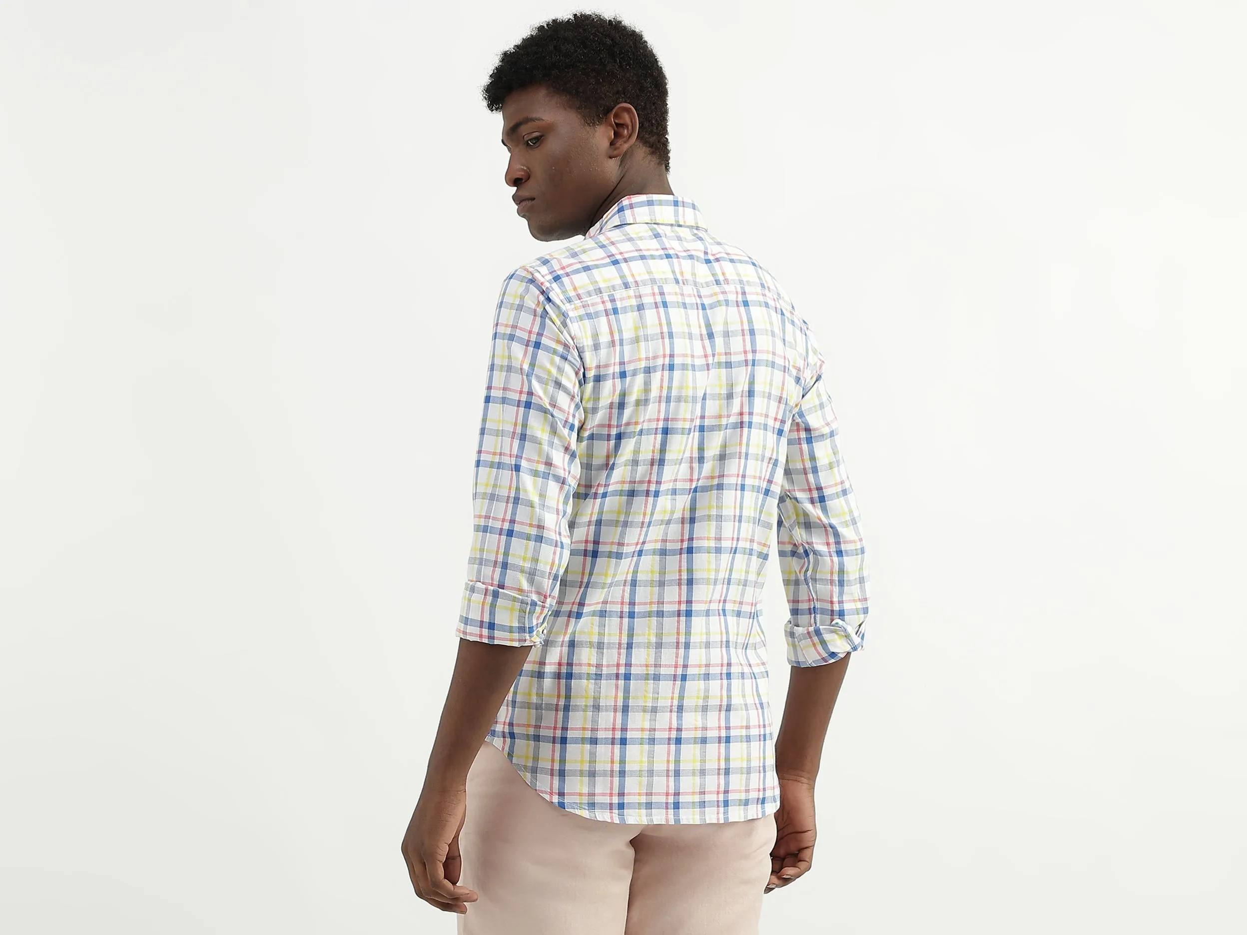 Cotton Checked Spread Collar Mens Shirts