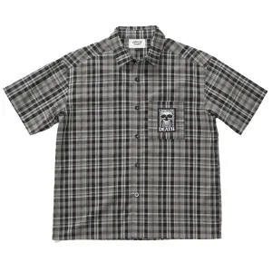 Crawling Death - TV Skull Check Shirt Black