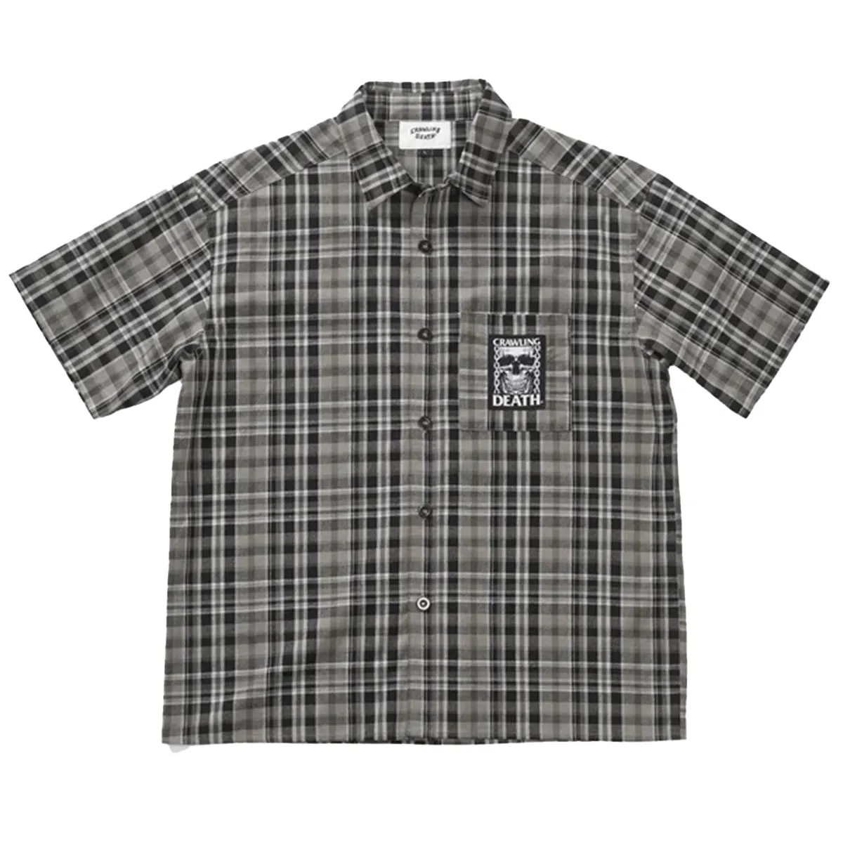 Crawling Death - TV Skull Check Shirt Black