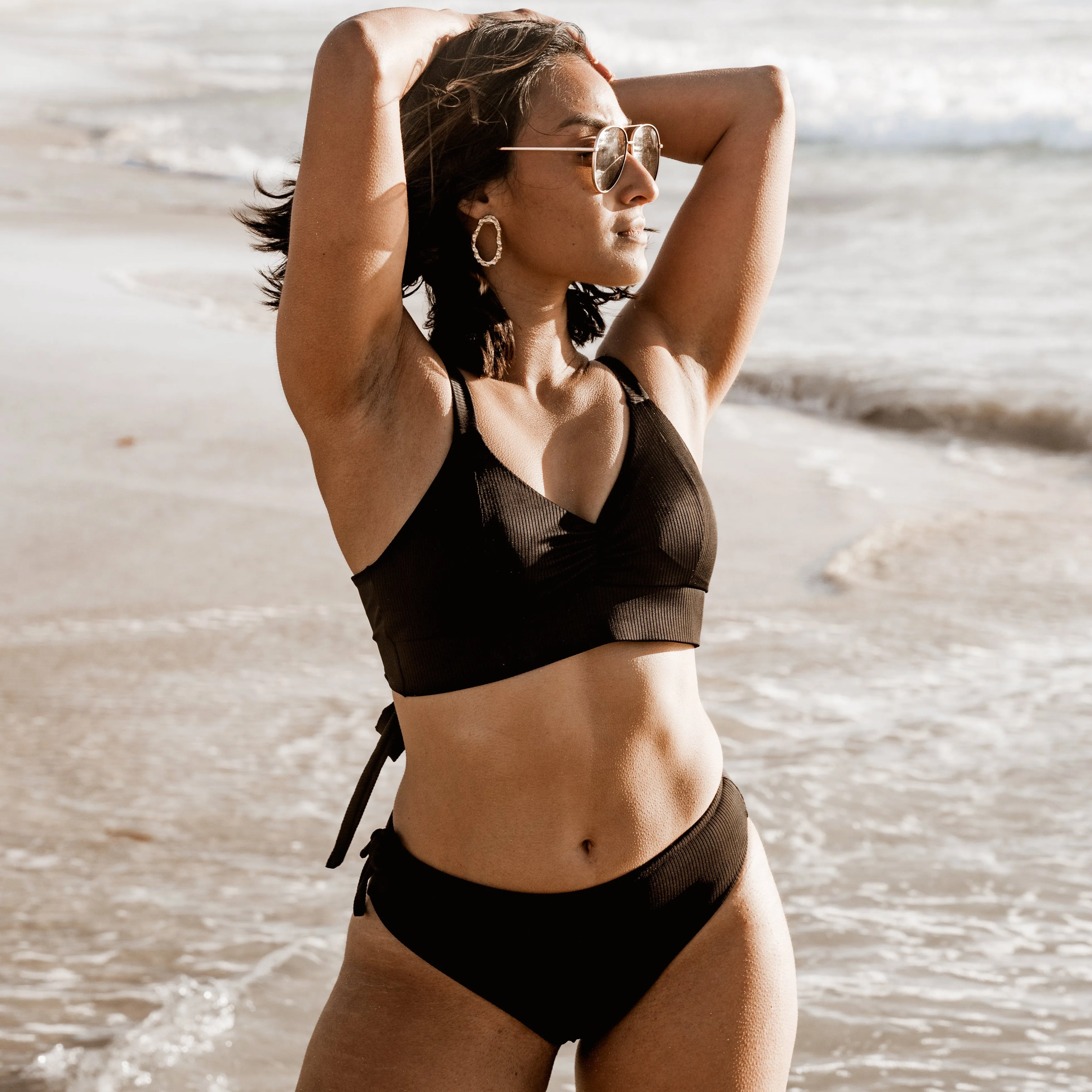 Dahlia Bottom - Black Ribbed