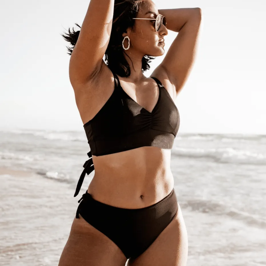 Dahlia Bottom - Black Ribbed