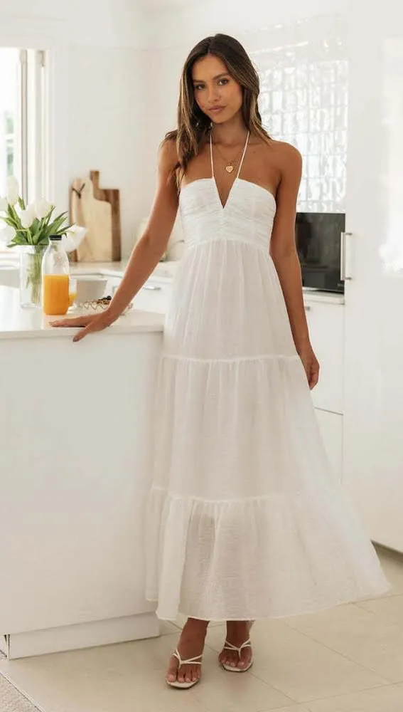 Daphne | Tiered Maxi Dress with Delicate Straps
