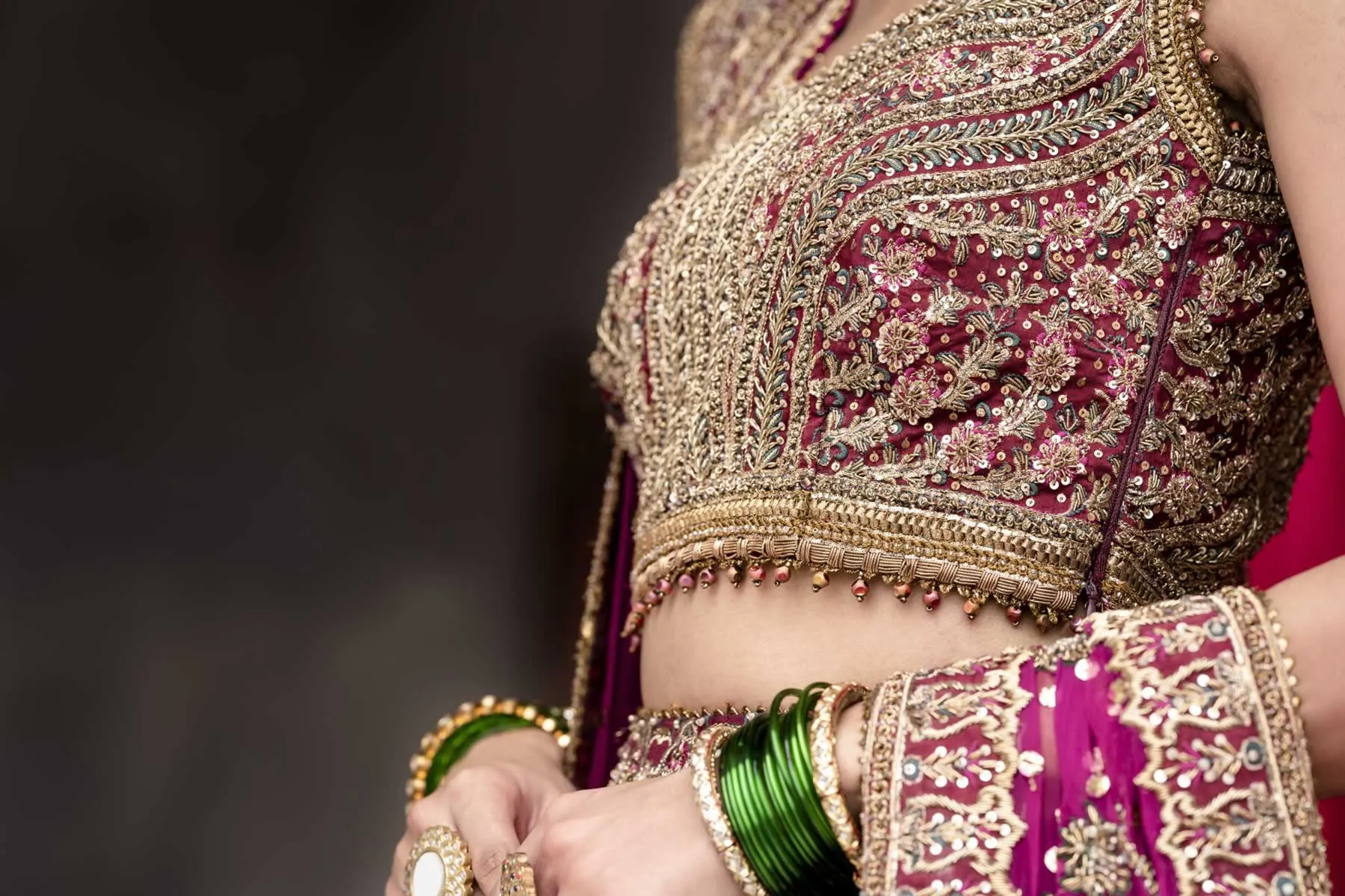 Dark Maroon Lehenga Bridal Pakistani Wedding Dresses