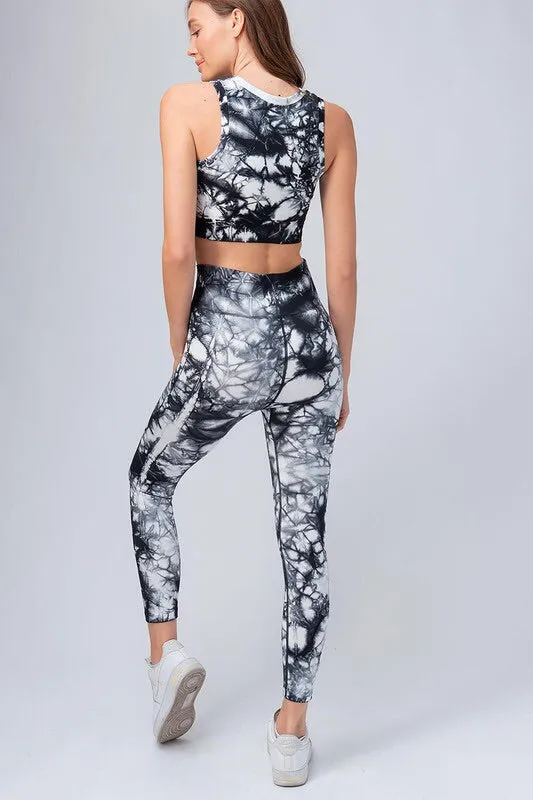 Dark Navy Tie Dye Workout Set