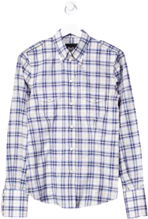 Dolce & Gabbana Blue Checked Shirt UK 10