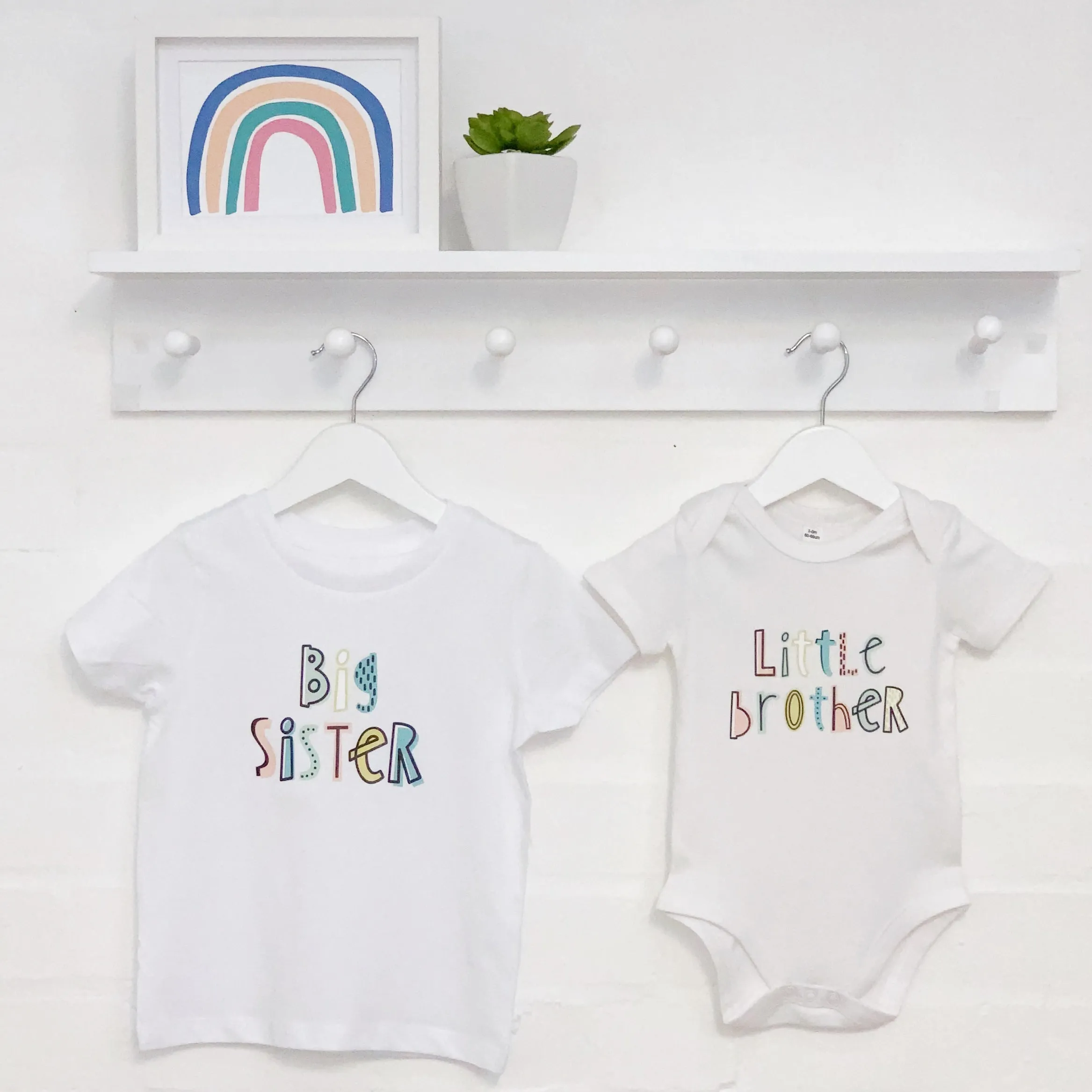 Dots And Dashes Unisex Brother Sister T Shirt Set