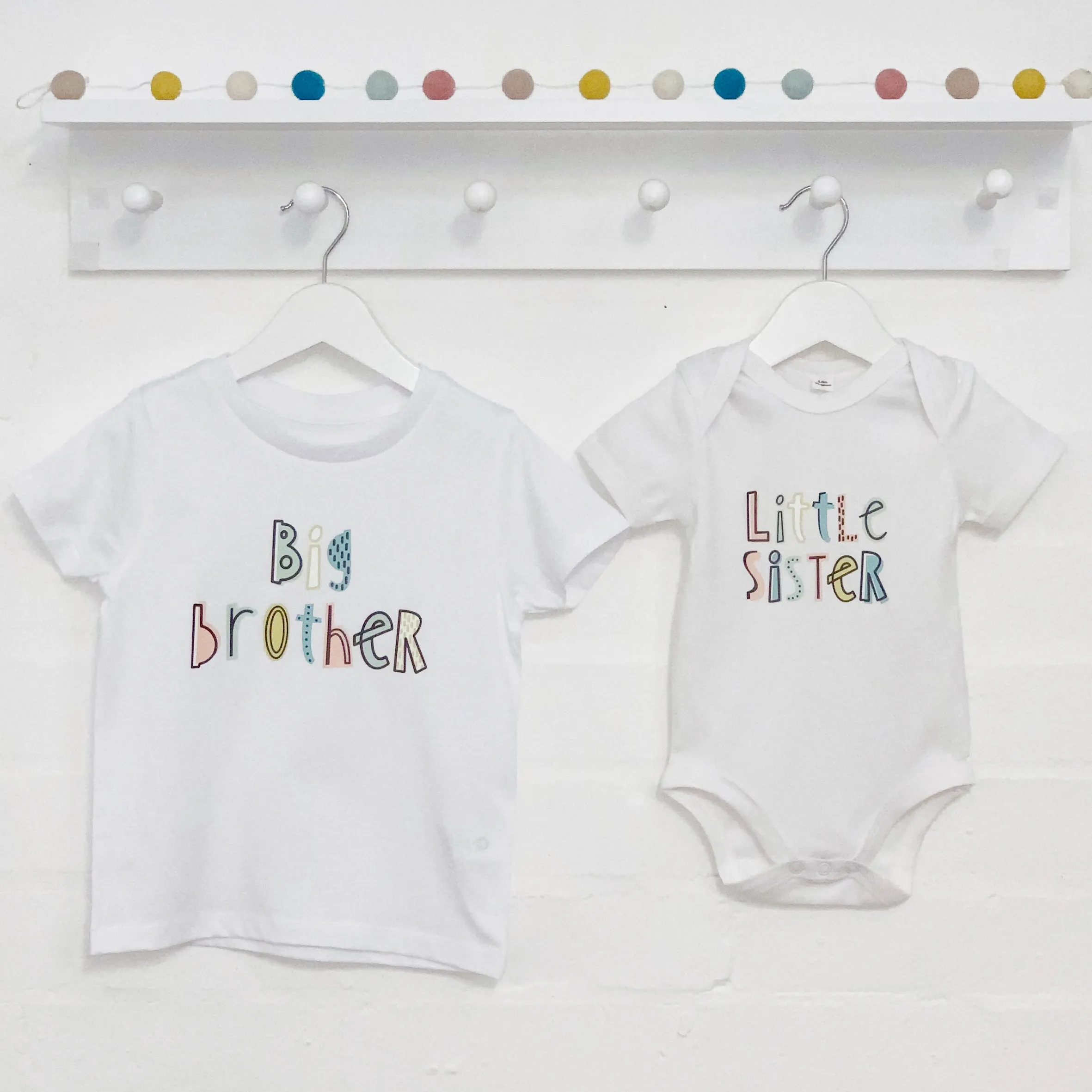 Dots And Dashes Unisex Brother Sister T Shirt Set