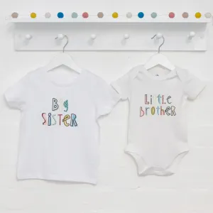 Dots And Dashes Unisex Brother Sister T Shirt Set