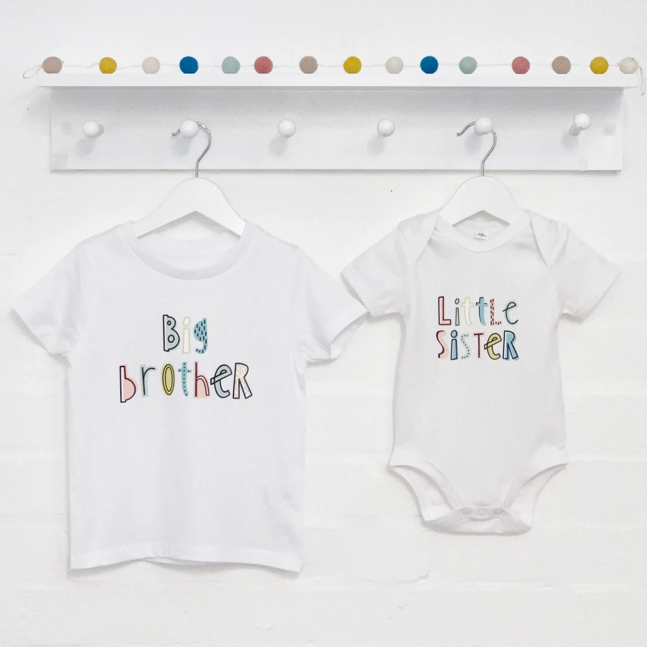 Dots And Dashes Unisex Brother Sister T Shirt Set