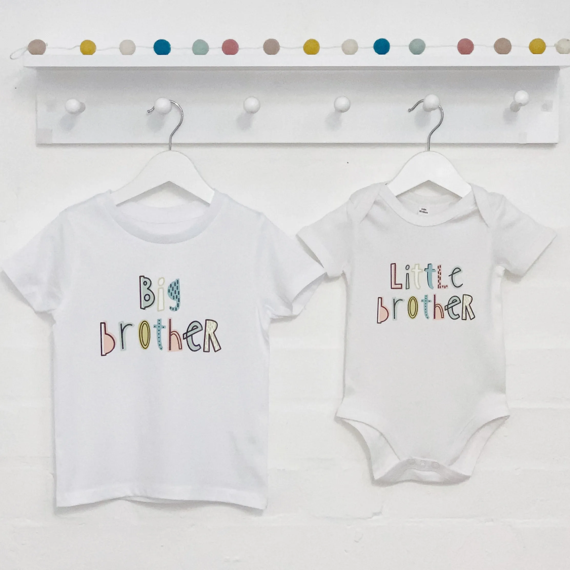Dots And Dashes Unisex Brother Sister T Shirt Set