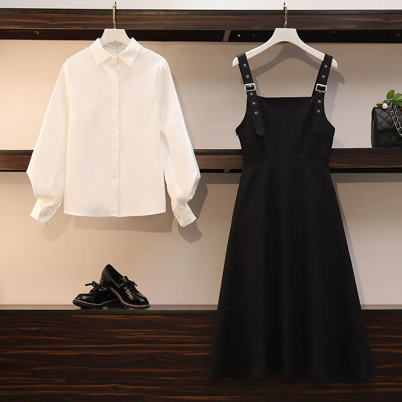 Dress Sets Women Chic Fashion Elegant Office Lady Outfits 2 Piece Korean Fall Basic Simple Female Shirts Vestido Mujer Aesthetic