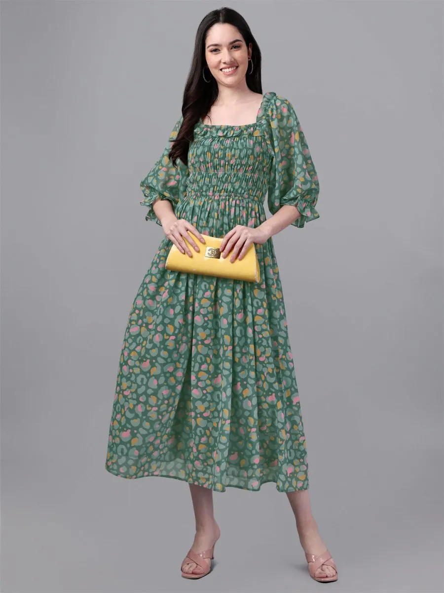dresses for Women western wear Green Maxi Dress