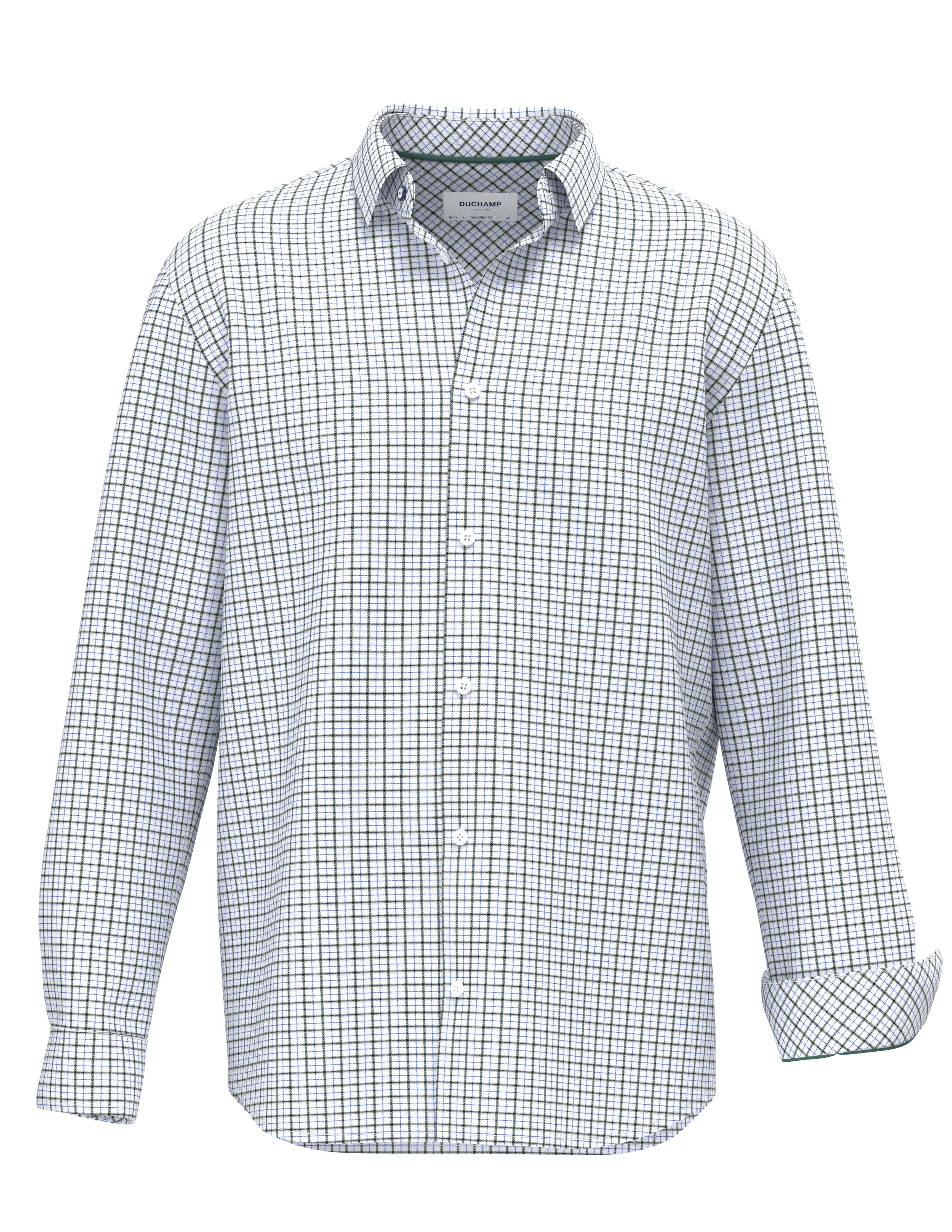 Duchamp London Linked Windowpane Dress Shirt